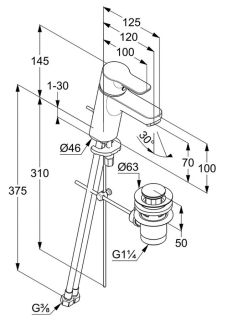 Смеситель для раковины Kludi Pure&Easy хром 373820565